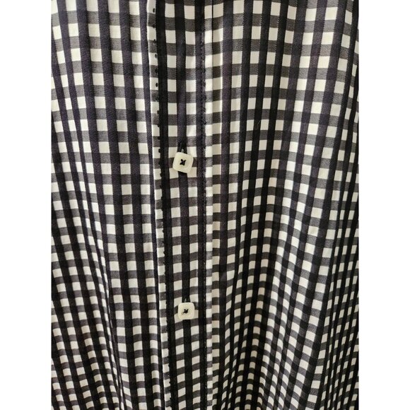 Bugatchi Shaped Fit Long Sleeves Black And White Men Shirt Medium - Picture 2 of 9